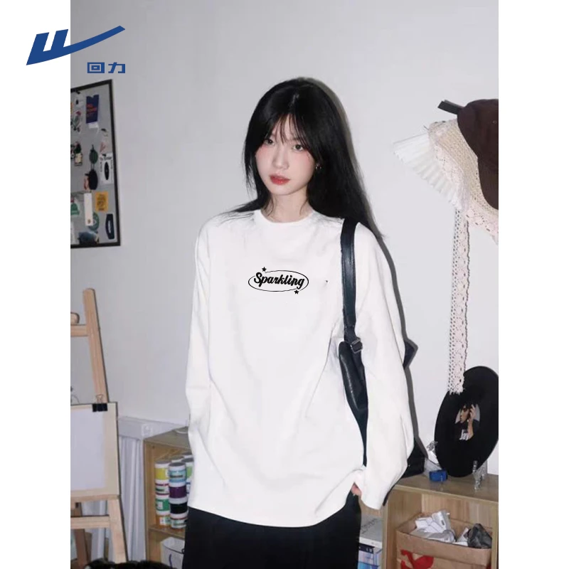Warrior/回力长袖t恤女款内搭打底衫2025新款宽松修身显瘦小上衣T