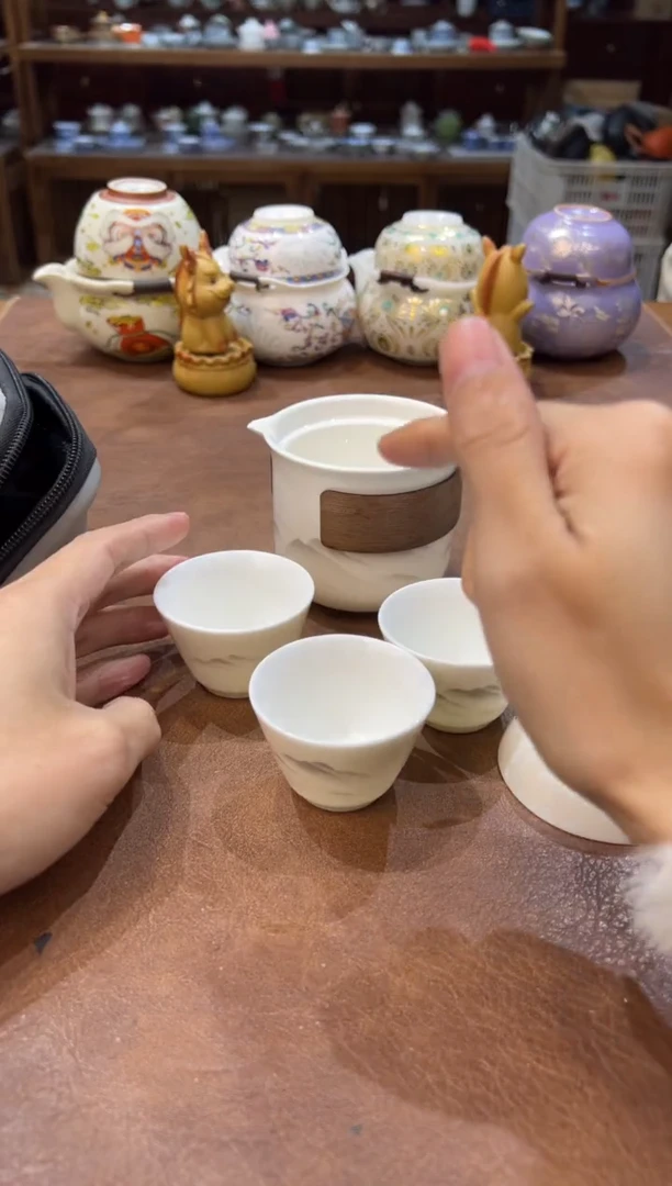 真的很便宜会开片的旅行茶具