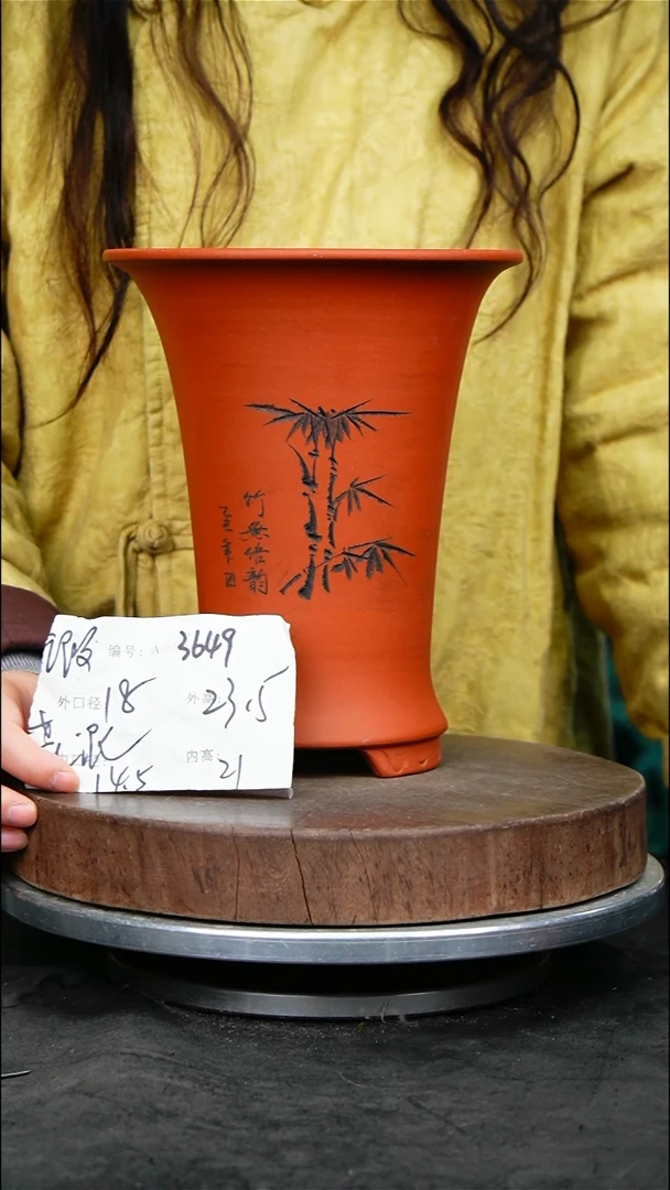 紫砂花盆3649花泥紫砂花盆