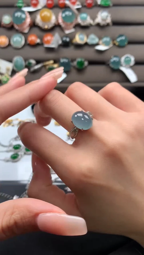 【闪购商品】翡翠戒指银S925镶嵌3213213123