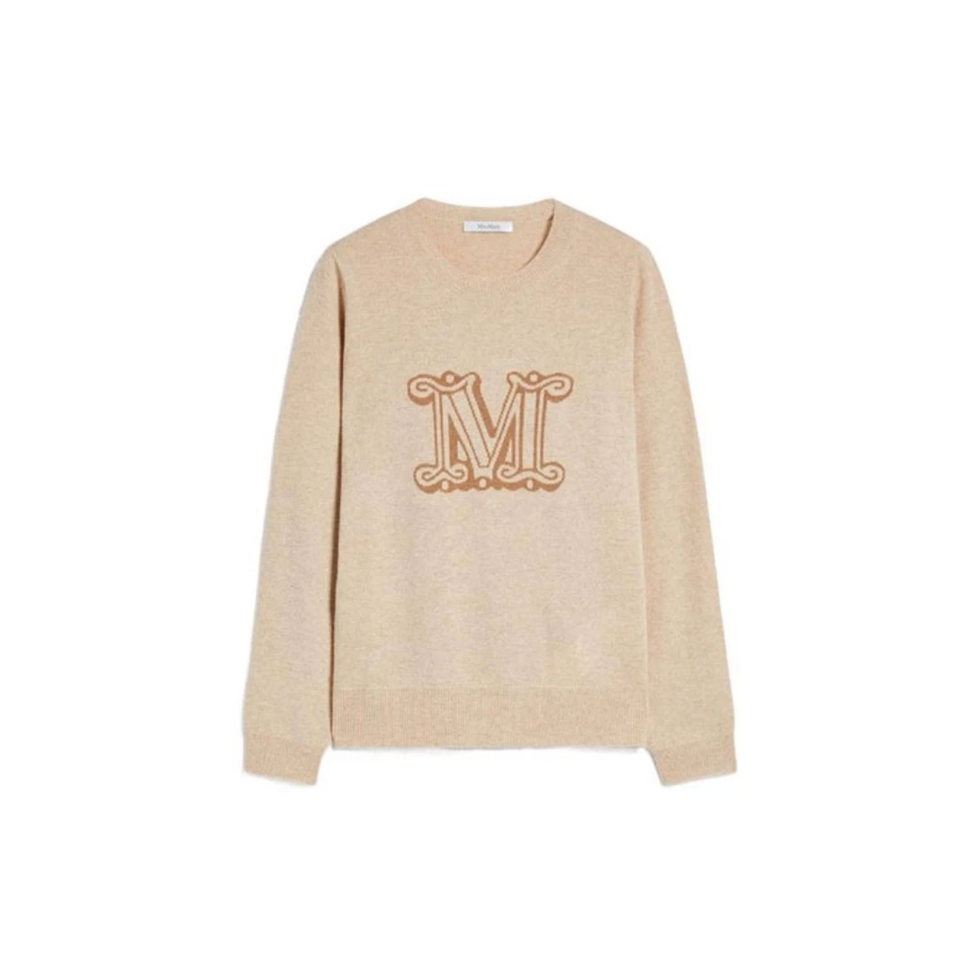 未使用 MaxMara 【念念活动】LOGO提花圆领毛衣