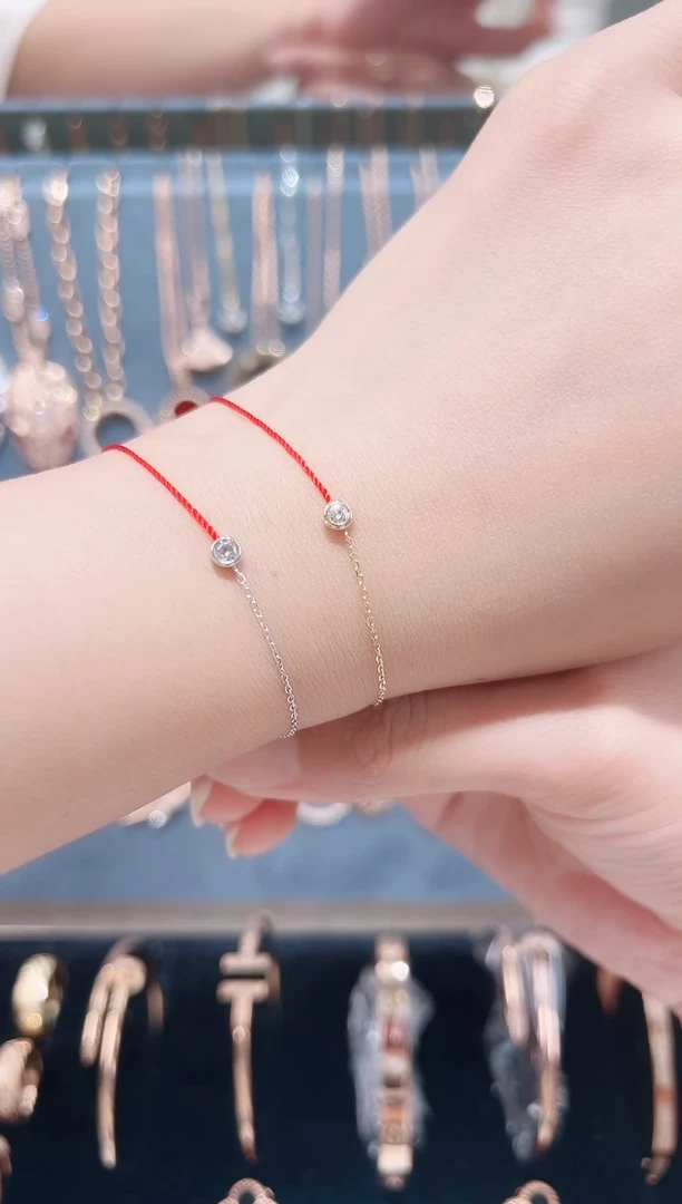 18K金镶嵌手链钻石钻石泡泡手链（多样性发其一）