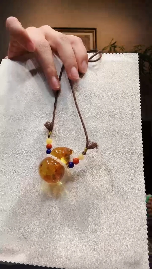 琥珀（花珀）颈饰未镶嵌项链
