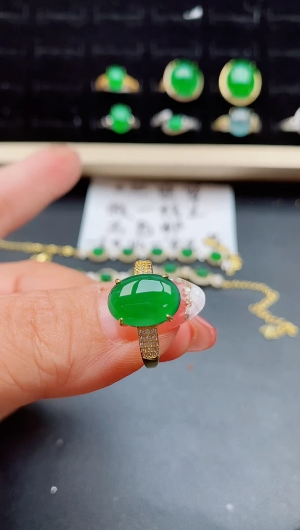 【闪购商品】翡翠戒指银S925镶嵌508550