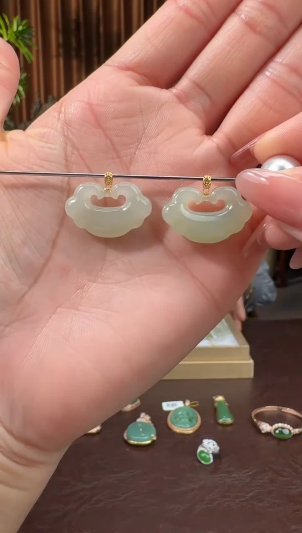 颈饰18K金镶嵌和田玉3琳琅12.4多样性拍一发一