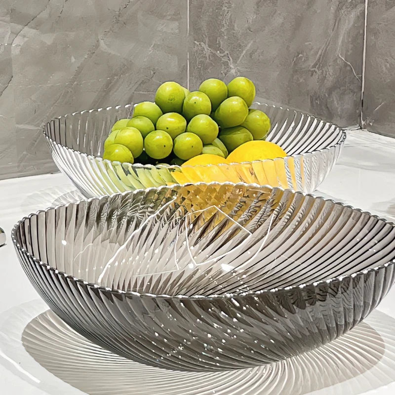 三色大气轻奢水果盘客厅家用果盆高档前台糖摆放零食盘