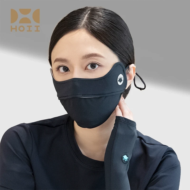 新款HOII/后益Hosea户外防晒面罩冰感遮阳骑行猫型透气口罩男士