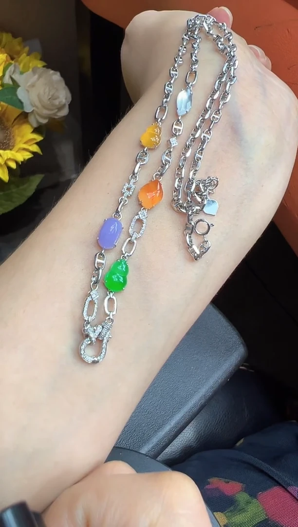 吊坠(不含链)18K金镶嵌翡翠勿拍