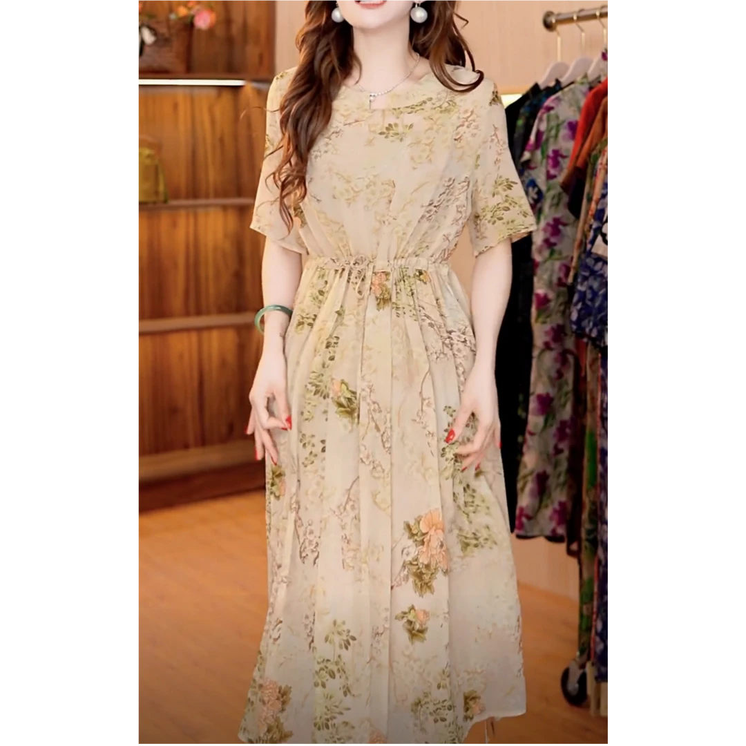 G1-12月影纱时尚舒适洋气连衣裙