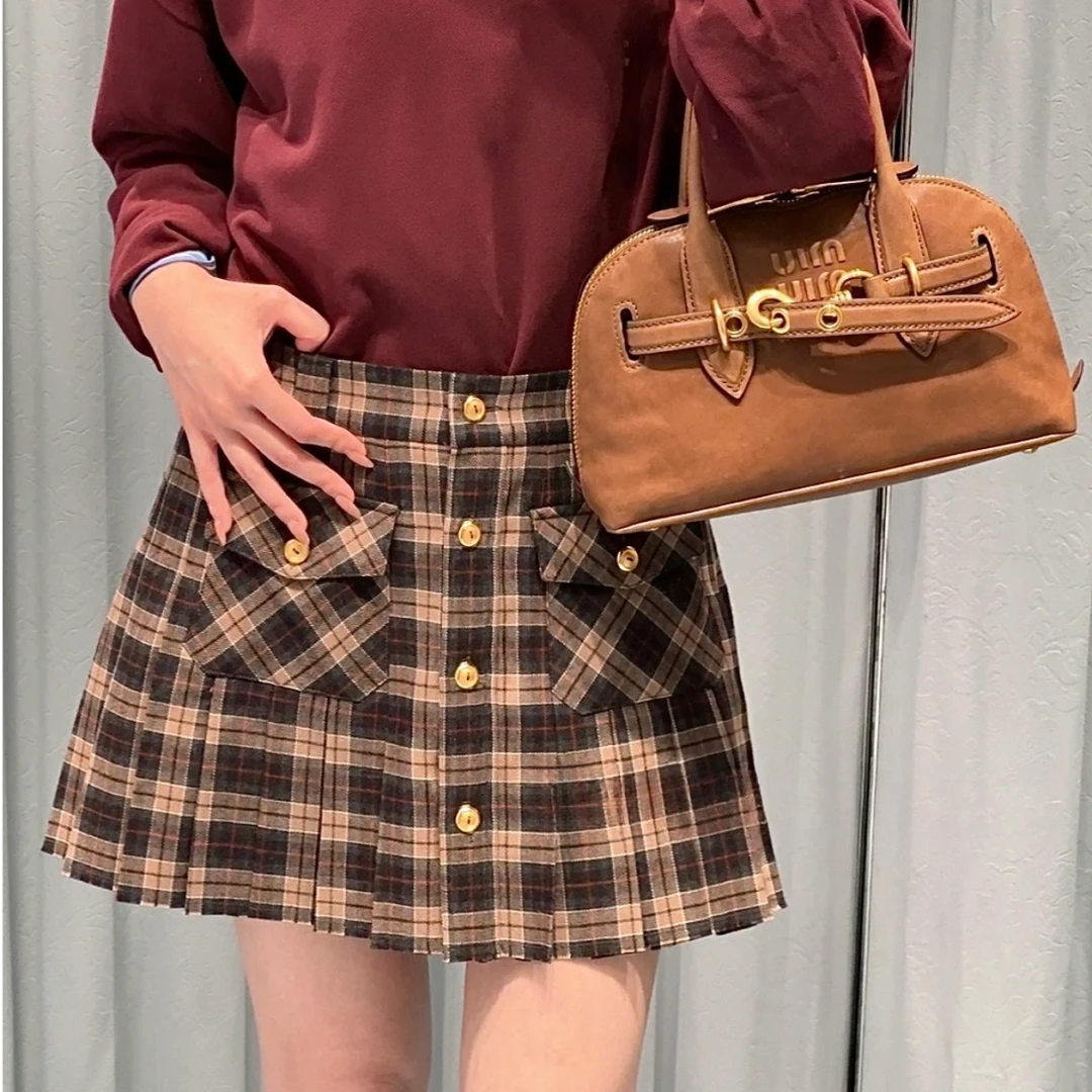 未使用 MIU MIU/缪缪 Miu Miu格子迷你裙38