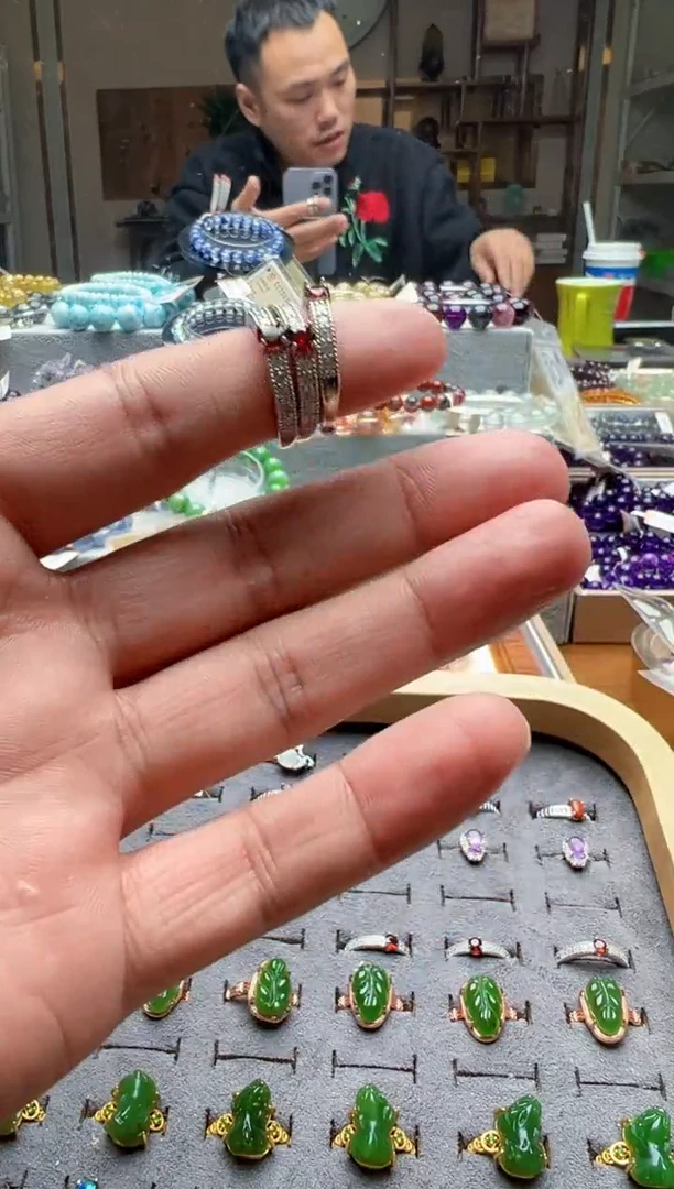未镶嵌手链水晶石榴石戒指