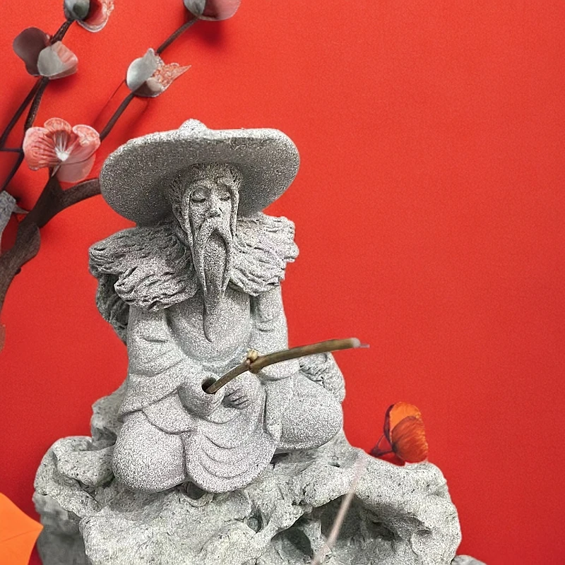 青砂石钓鱼翁系列茶宠摆件鱼缸造景