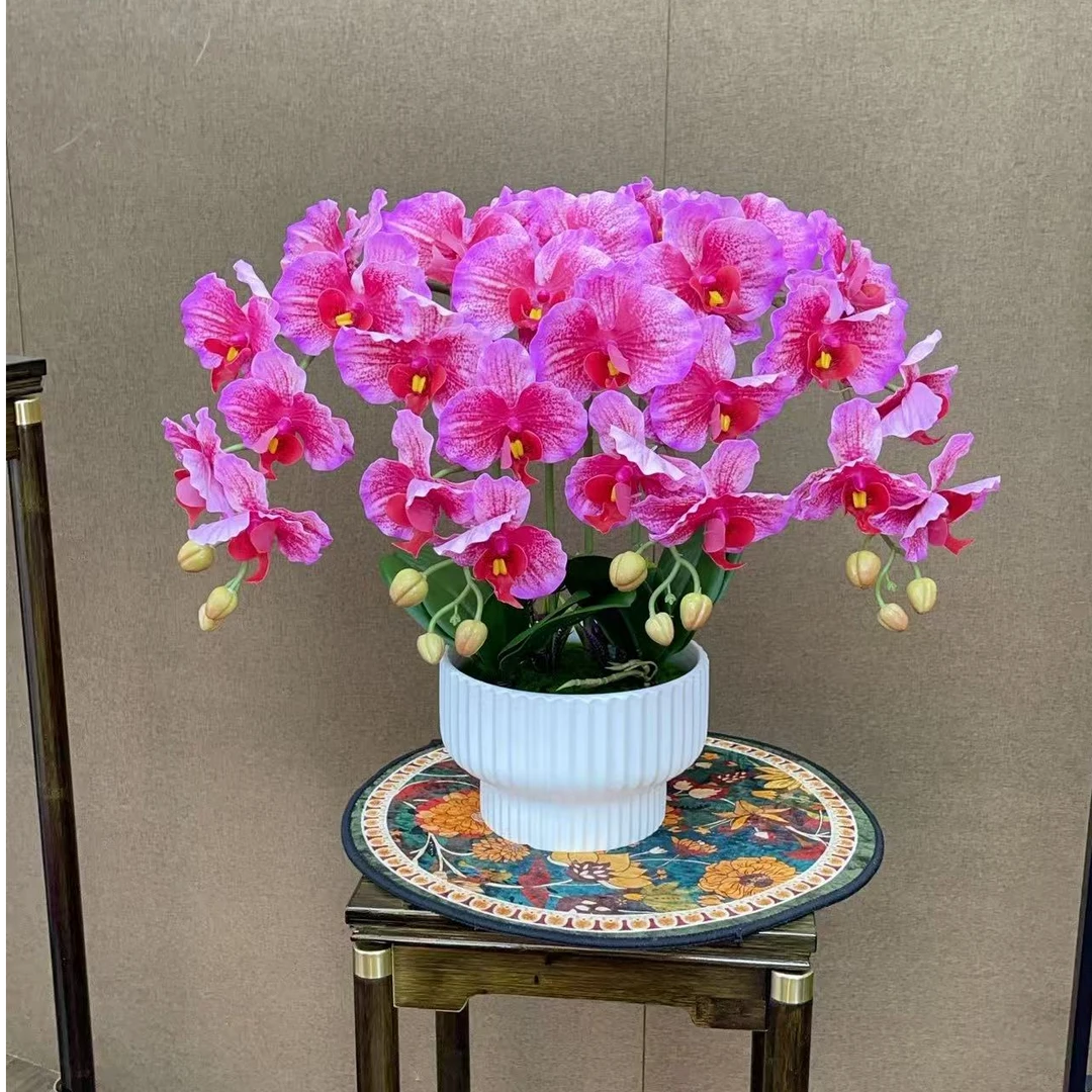 仿真蝴蝶兰花假花装饰客厅边柜电视柜餐厅高档仿真花装饰摆件包邮