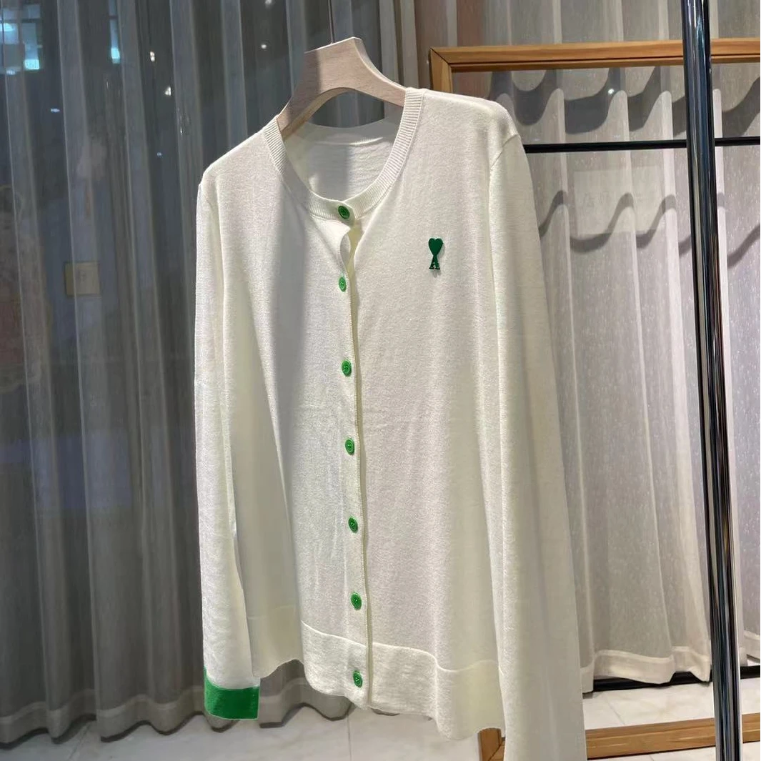 139  品牌爱心开衫 长袖女装袖口撞色