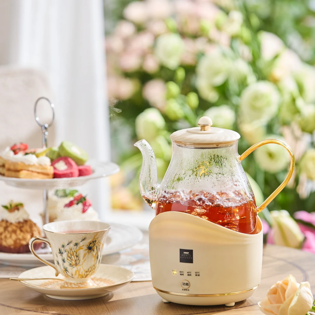 【带玻璃盖】WORLDKITCHEN多功能家用天鹅颈玻璃烧水壶