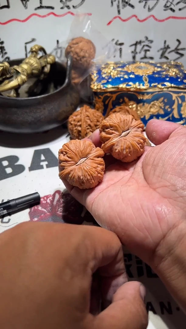 把件文玩核桃白狮子