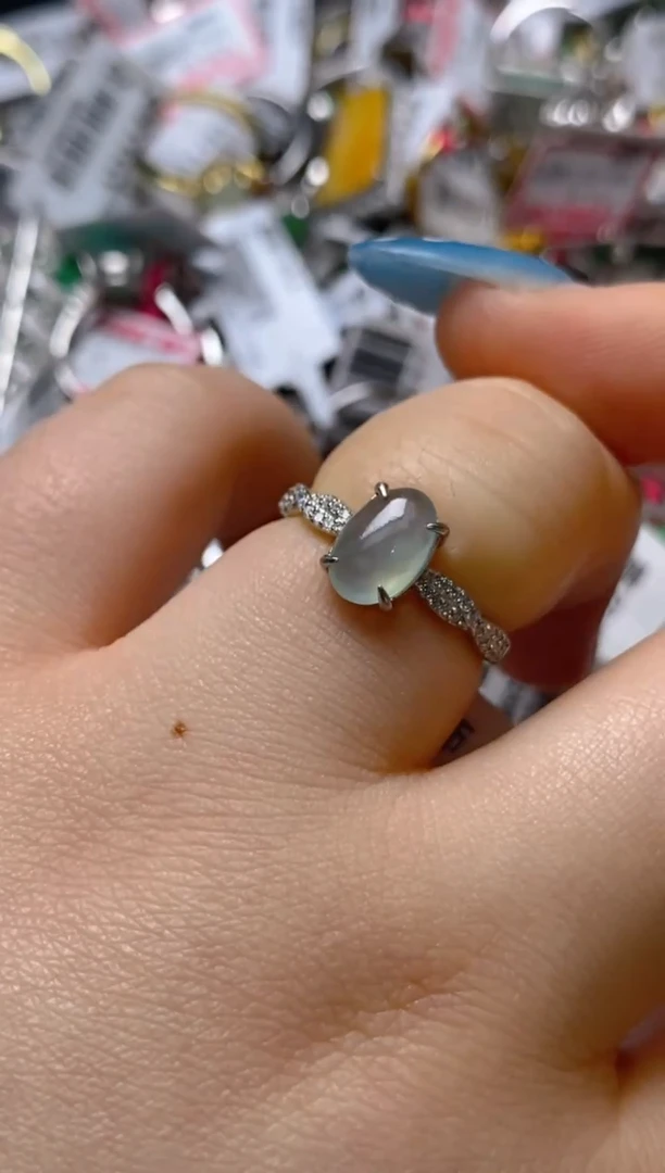 银S925镶嵌戒指翡翠百内无证书