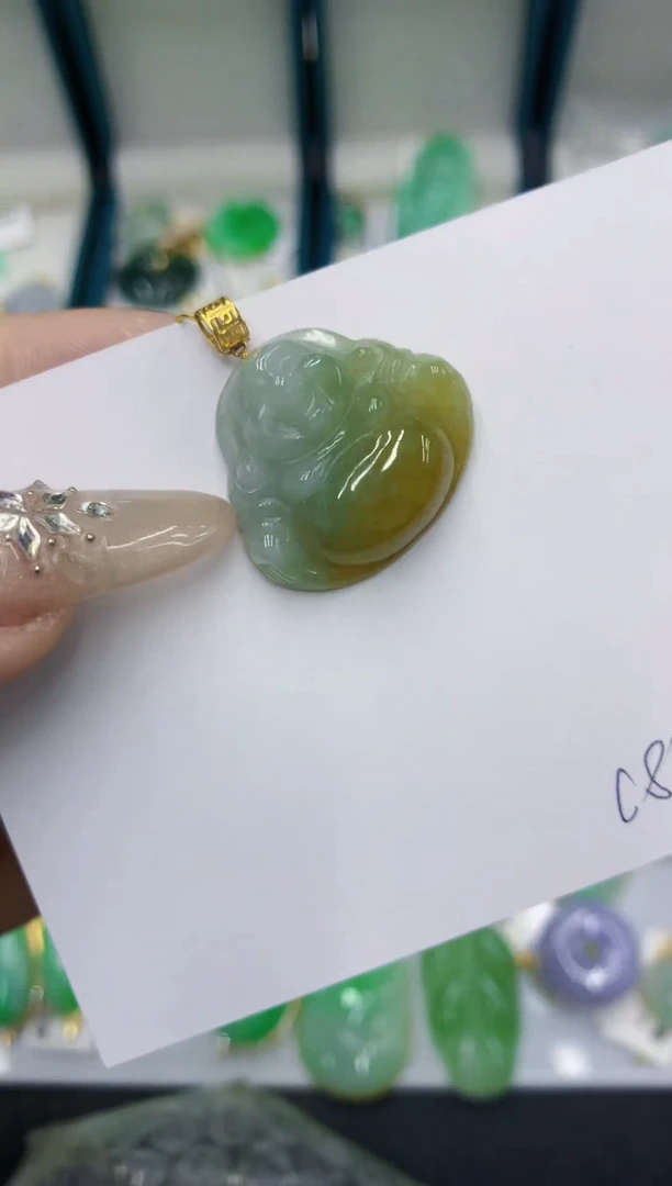 颈饰18K金镶嵌翡翠111111