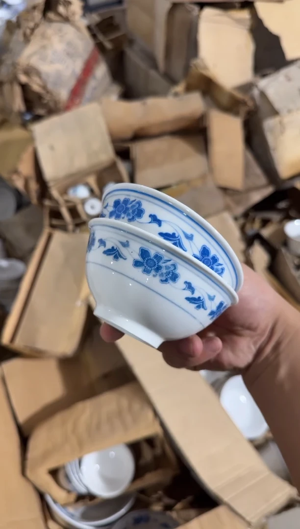 摆件梅*蓝海棠碗11.3厘米两个有瑕请慎拍
