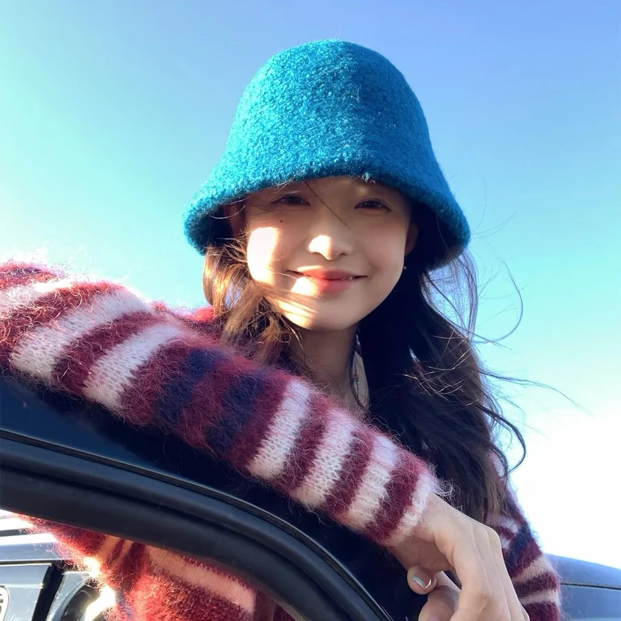 大头围帽子女冬季新款羊羔毛渔夫帽秋冬显脸小水桶帽大脸保暖盆帽