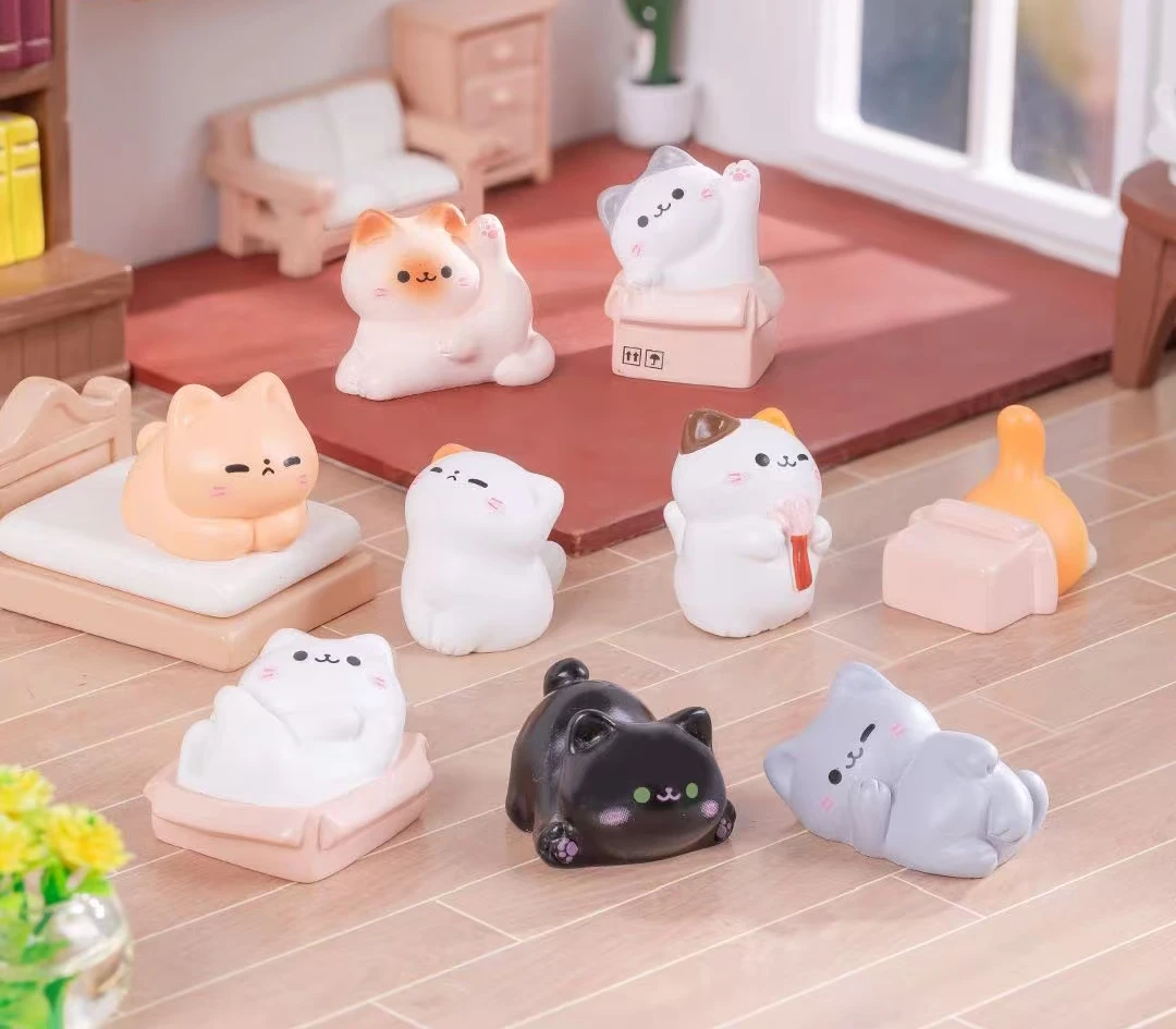 【九宫格+许愿+对对碰】可爱萌喵 立体卡通桌面小摆件 手工diy饰品