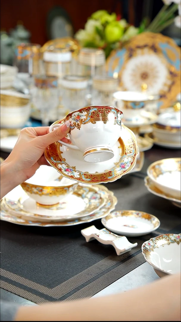 瓷片咖啡杯碟   1套