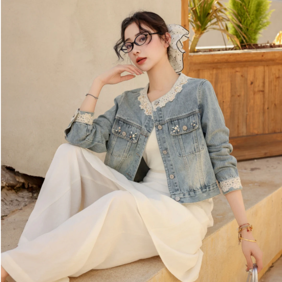 新款多巴胺牛仔外套百搭减龄小个子女款春秋短款春季宽松爆款2025