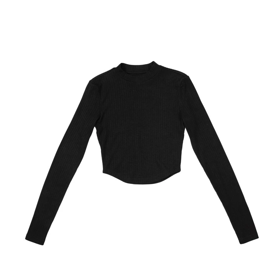 基础款短款上衣 多色长袖好搭配  0193