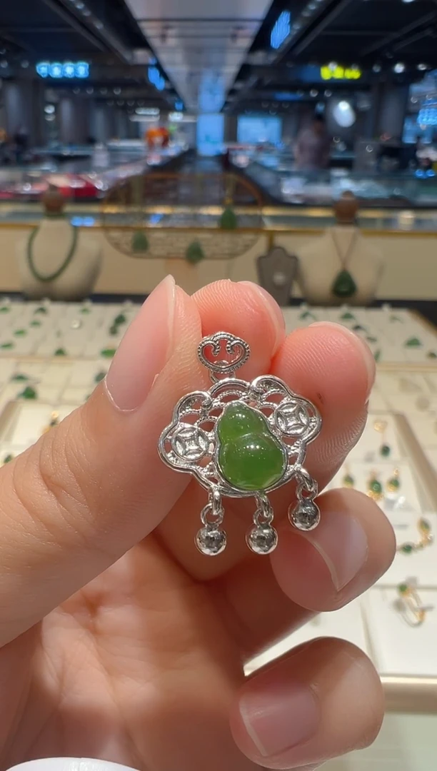 和田玉银S925镶嵌颈饰@@WSB8052BY-Y