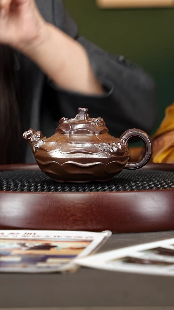 茶壶紫砂135YJY风卷葵 底槽清柴烧 350cc