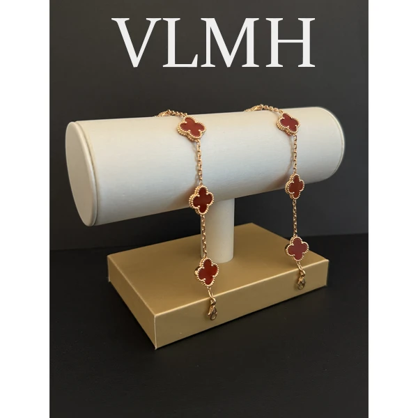 铜合金手链 CNC精工 VLMH3016幸运四叶手链全红五花手链气质百搭