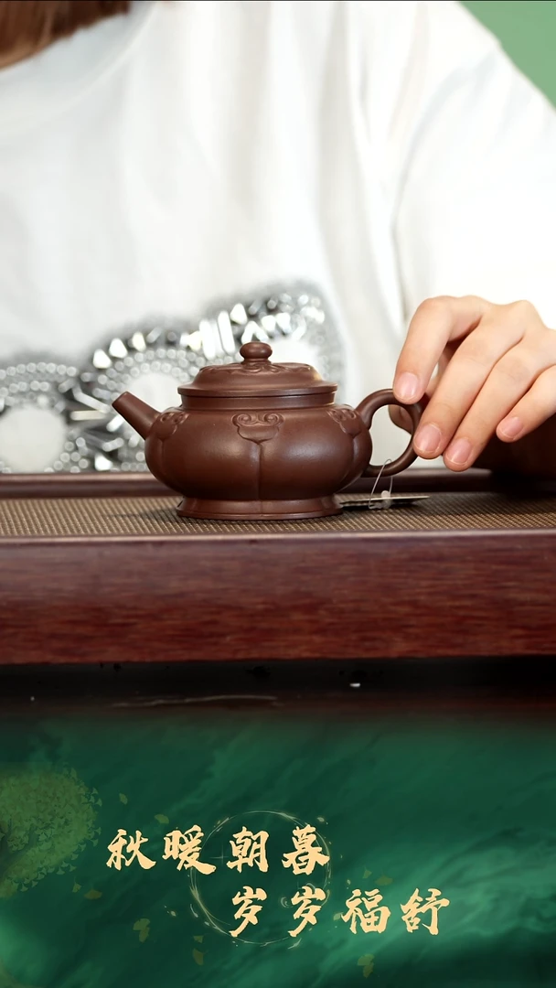 茶壶紫砂37号宜兴紫砂 锦绣如意宫灯180cc