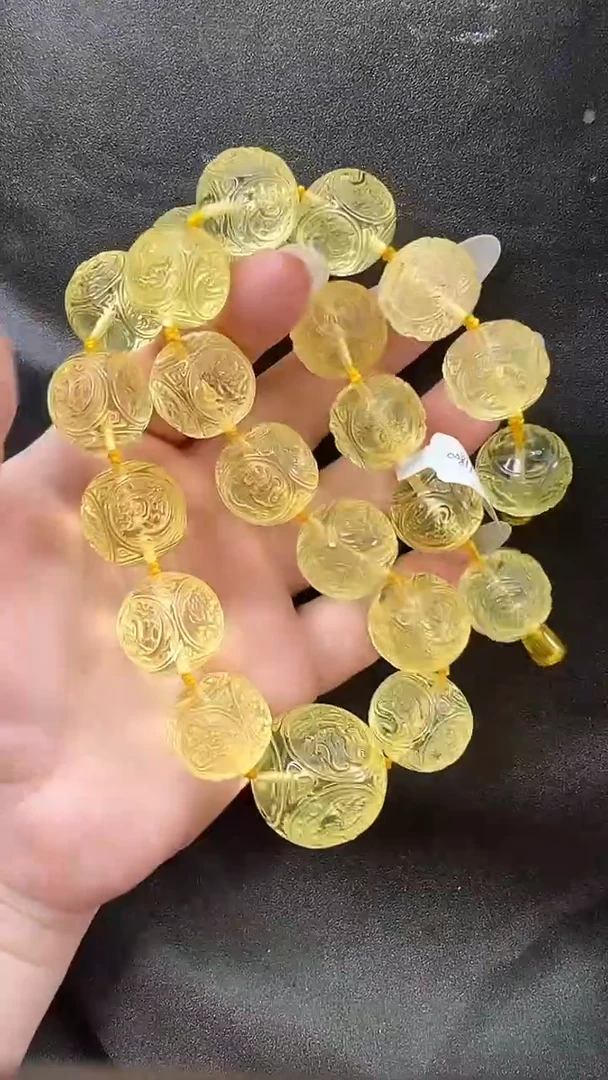 琥珀颈饰未镶嵌项链