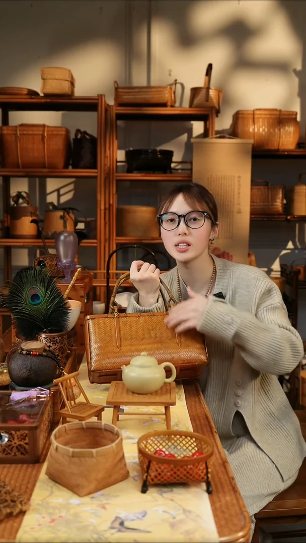 手工竹编手提包竹包