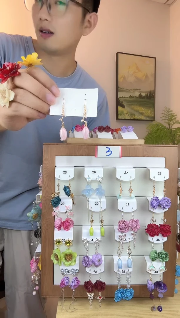 纯铜锆石合金小树枝粉色风铃花