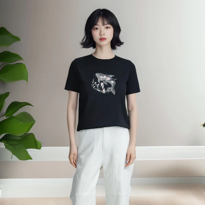 祥好服饰 圆领修身显瘦短袖T恤 8530
