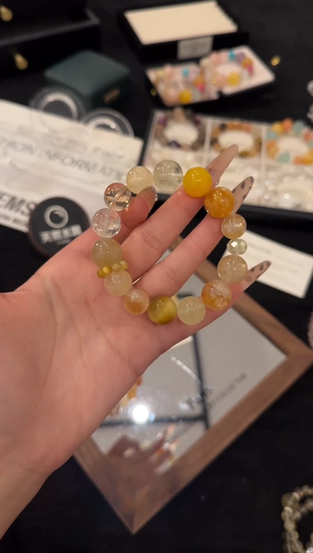 未镶嵌手链水晶黄色系多宝x3076