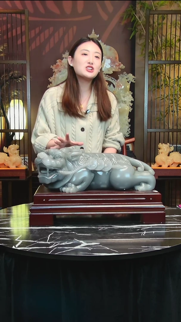 石材Y***1家居摆件貔貅一只