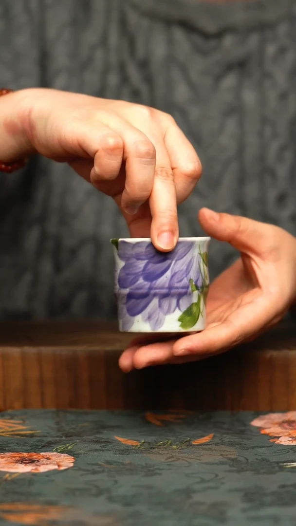 杯釉下彩手工手绘同款陶器