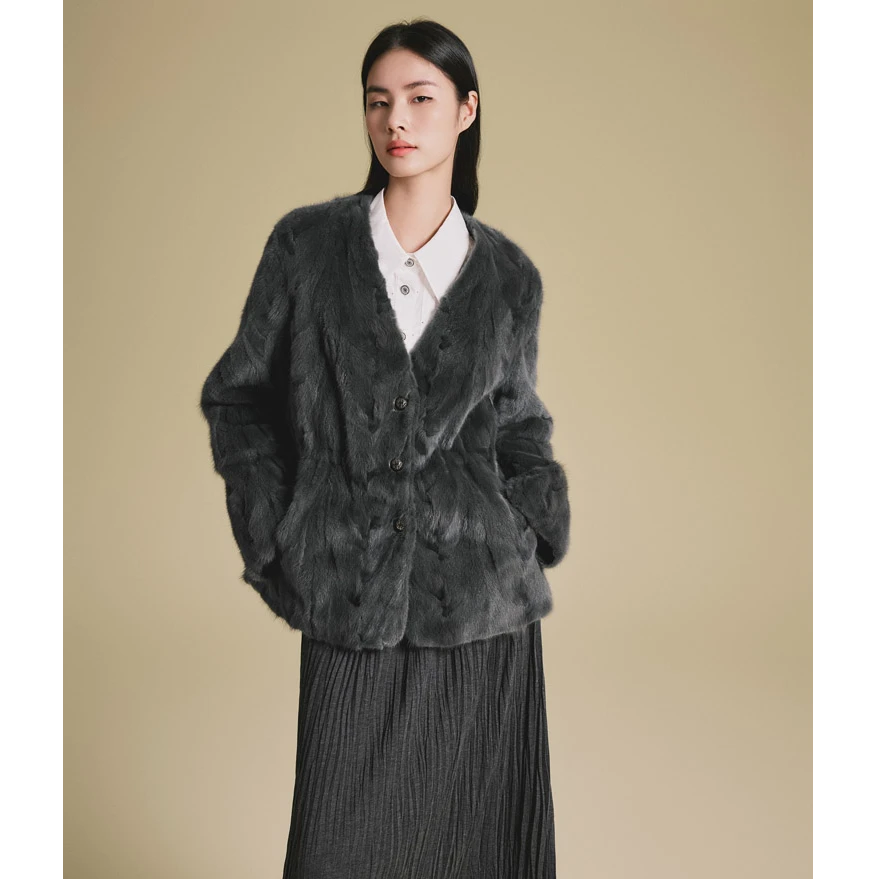 PSALTER/诗篇2025年冬季新款桑蚕丝填充内胆拼貂皮外套6C65108133