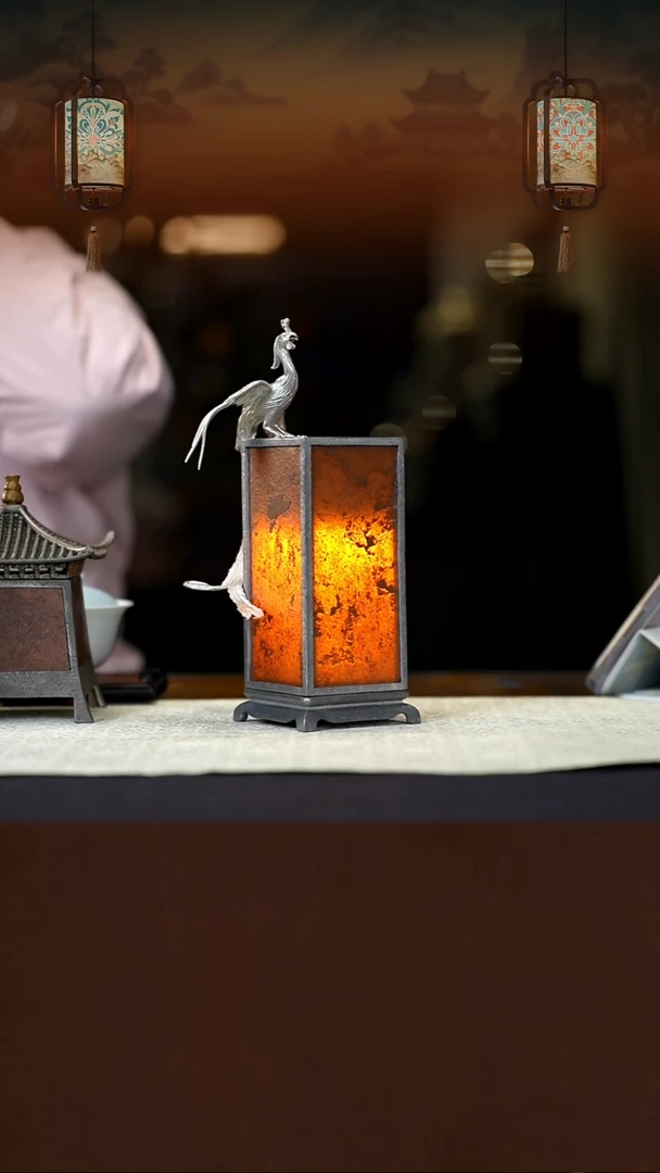 古篱凤凰涅槃岩石灯