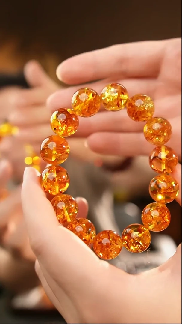 琥珀颈饰未镶嵌15+花珀手串