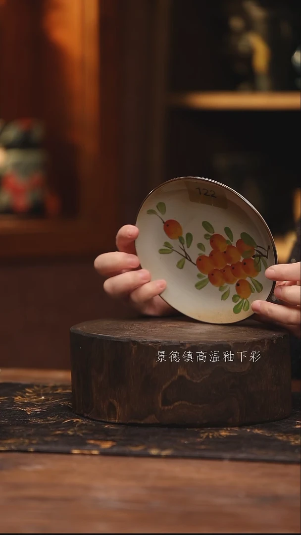 陶瓷 景德镇高温釉下手绘陶瓷@L122@