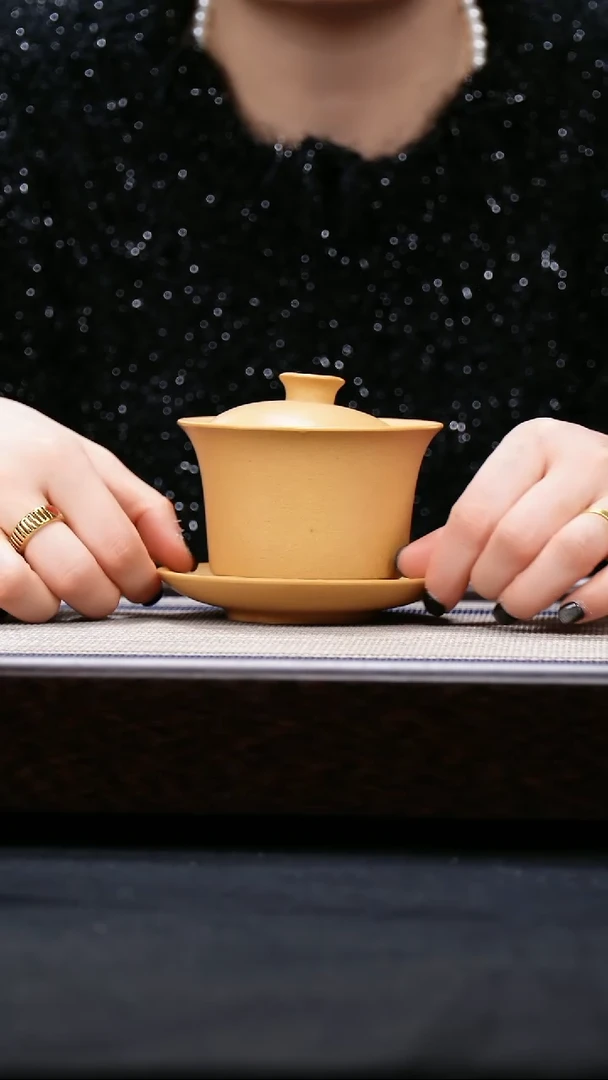 【闪购商品】紫砂茶壶黄金段  盖碗杯