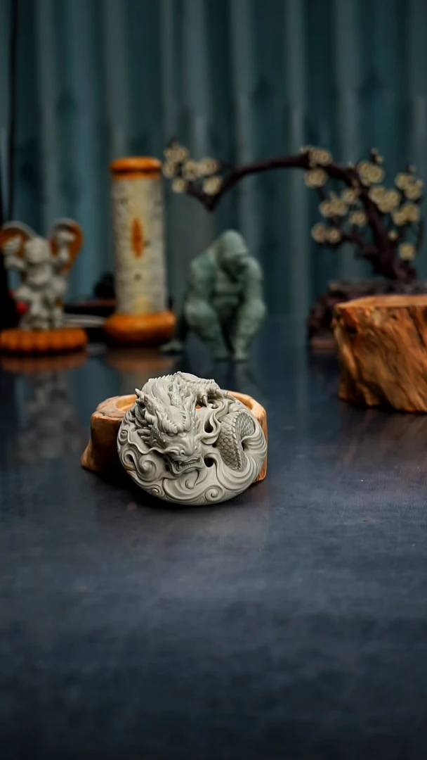 【闪购商品】松花石崖柏龙香炉