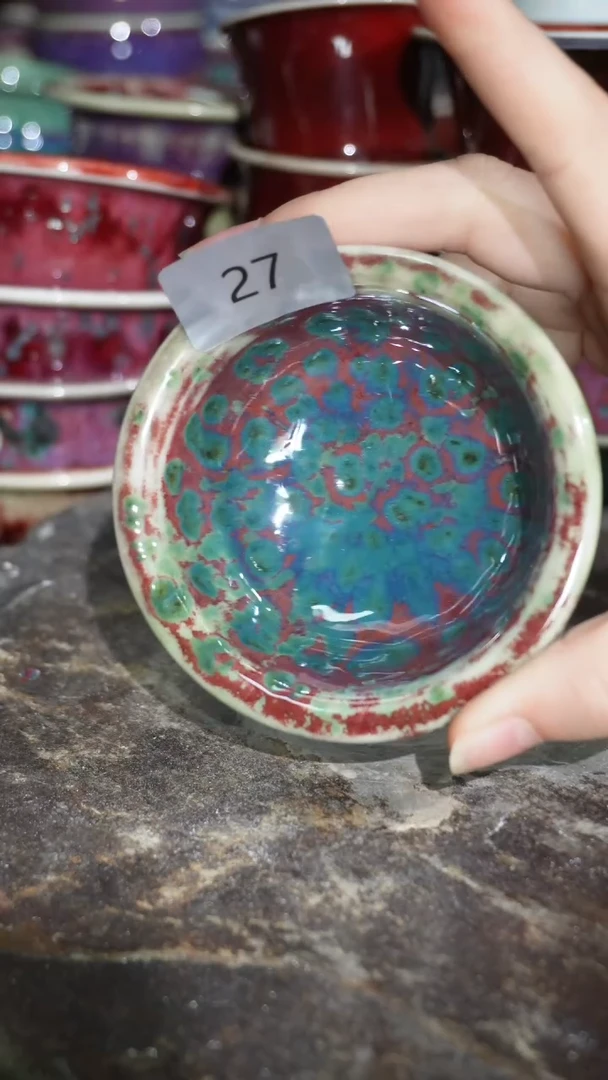 摆件陶精品窑变钧瓷茶器