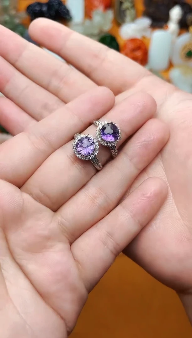 【闪购商品】水晶戒指银S925镶嵌多样性拍一发一