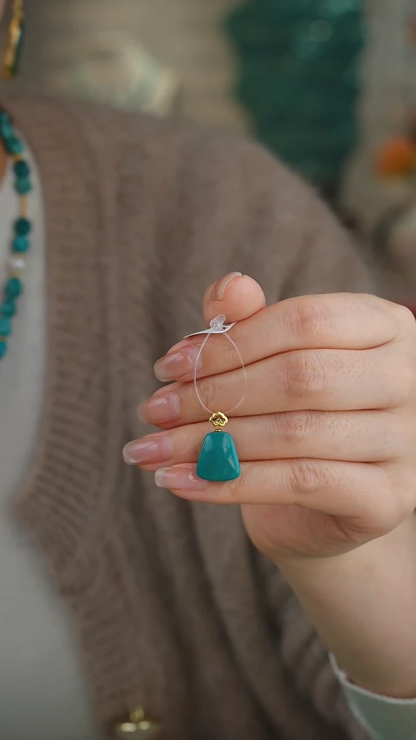 【闪购商品】绿松石吊坠(不含链)18K金镶嵌1