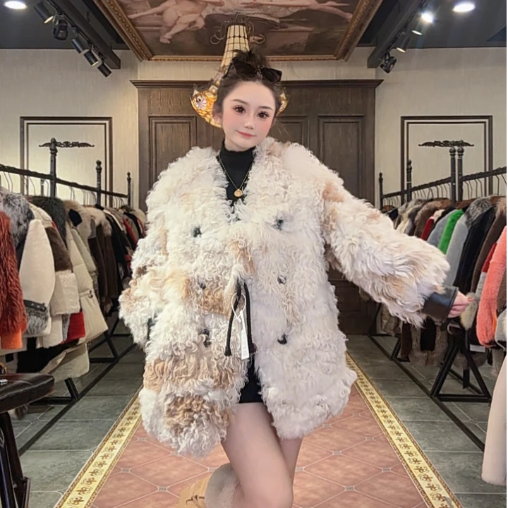 【DCP•Flagship store】21260-E 2025新款设计师皮毛一体外套