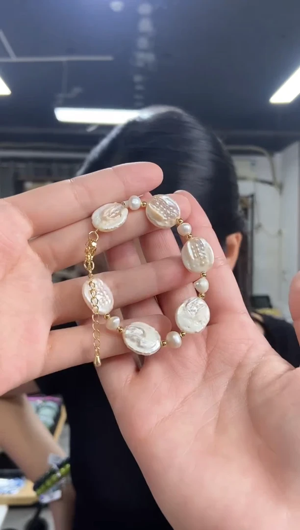 未镶嵌淡水珍珠手串多样性发其一颜色微差